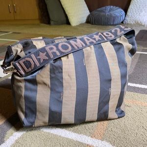 Vintage Fendi Roma 1925 Leather/Nylon Hobo Bag⭐️